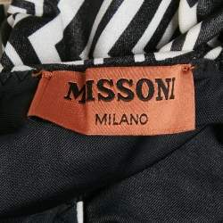 Pre Owned Missoni Black/White Zig Zag Jersey Swimsuit M