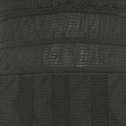 Pre Owned Missoni Black Knit Plunge Neck Tie Maxi Dress M