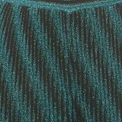 Pre Owned Missoni Multicolor Striped Lurex Knit Wide Leg Trousers M
