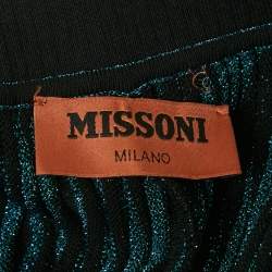 Pre Owned Missoni Multicolor Striped Lurex Knit Wide Leg Trousers M