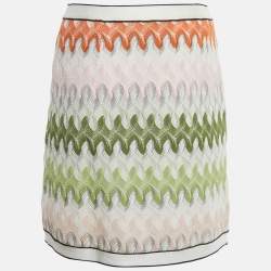 Pre Owned Missoni Multicolor Zig Zag Knit Mini Skirt S