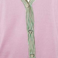 Pre Owned Missoni Pink Cashmere Knit Button Front Cardigan M
