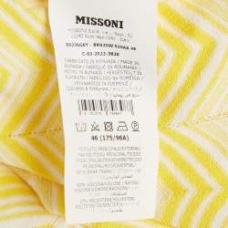 Pre Owned Missoni Yellow Zig Zag Stretch Knit Midi Dress L