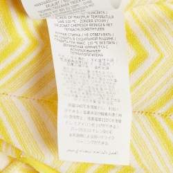 Pre Owned Missoni Yellow Zig Zag Stretch Knit Midi Dress L