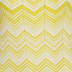 Pre Owned Missoni Yellow Zig Zag Stretch Knit Midi Dress L
