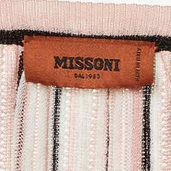 Pre Owned Missoni Pink Striped Knit Top M