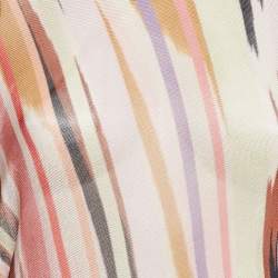 Pre Owned Missoni Pink Striped Knit Semi Sheer Blouse S