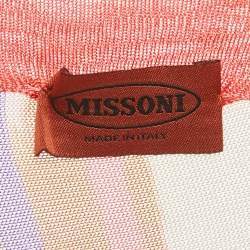 Pre Owned Missoni Pink Striped Knit Semi Sheer Blouse S