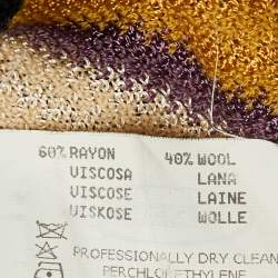 Pre Owned Missoni Multicolor Striped Knit Bow Detail  Top M