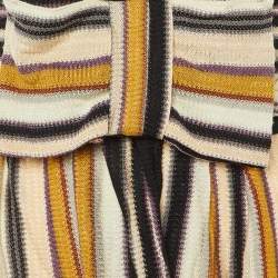 Pre Owned Missoni Multicolor Striped Knit Bow Detail  Top M