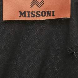 Pre Owned Missoni Black Zig Zag Lurex Knit Short Dress M