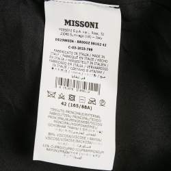 Pre Owned Missoni Black Zig Zag Lurex Knit Short Dress M