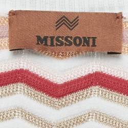 مملوكة مسبقًا Missoni Pink Zig-Zag Knit Sleeveless Mini Dress L