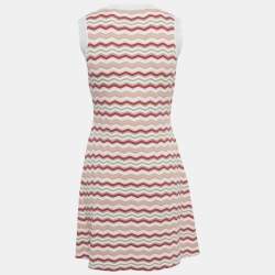 مملوكة مسبقًا Missoni Pink Zig-Zag Knit Sleeveless Mini Dress L