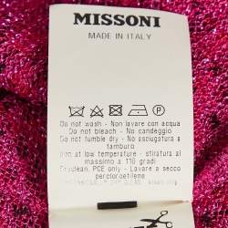 مملوكة مسبقًا Missoni Fuchsia Pink Lurex Knit Fringed Top S