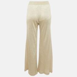 مملوكة مسبقًا Missoni Beige Lurex Knit Wide-Leg Trousers S