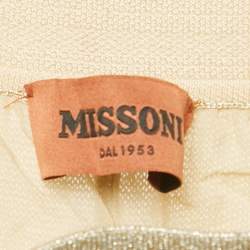 مملوكة مسبقًا Missoni Beige Lurex Knit Wide-Leg Trousers S