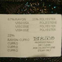 Pre Owned Missoni Brown Patterned Lurex Knit Midi Dress L