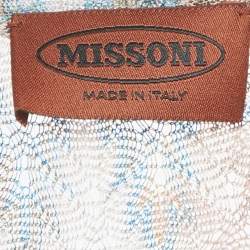 Pre Owned Missoni Multicolor Patterned Knit Ruched Midi Dress L