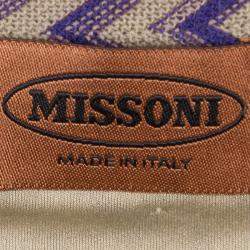 Missoni Beige Chevron Pattern Wool Maxi Skirt M