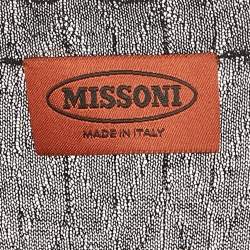 مملوكة مسبقًا فستان ميني تريكو مقلّم باللون الأسود ميسوني مقاس صغير (سمول)