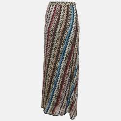 Pre Owned Missoni Multicolor Pattered Lurex Knit Maxi Skirt M
