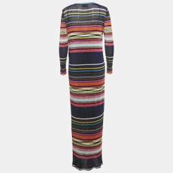 مملوكة مسبقًا Missoni Multicolor Striped Lurex Knit Long Dress M