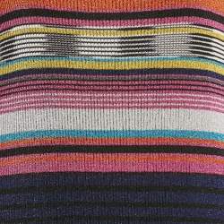 مملوكة مسبقًا Missoni Multicolor Striped Lurex Knit Long Dress M