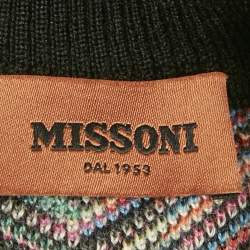 مملوكة مسبقًا Missoni Multicolor Zig Zag Patterned Knit Mini Dress L