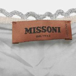 مملوكة مسبقًا Missoni Silver Lurex Knit Kaftan Maxi Dress S