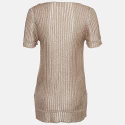 مملوكة مسبقًا Missoni Metallic Lurex Knit V-Neck Top L