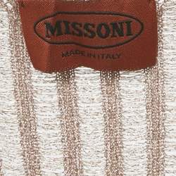 مملوكة مسبقًا Missoni Metallic Lurex Knit V-Neck Top L