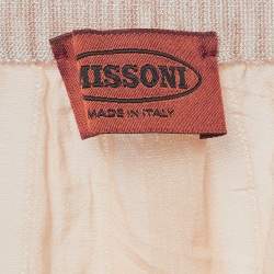 Pre Owned Missoni Beige Stretch Knit Flared Midi Skirt M