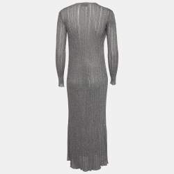Pre Owned Missoni Silver Lurex Knit Maxi Dress S