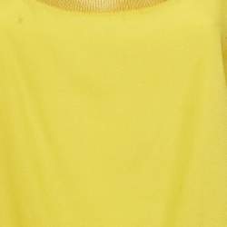 Pre Owned Missoni Yellow Satin & Crepe Tank Top M
