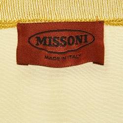 Pre Owned Missoni Yellow Satin & Crepe Tank Top M