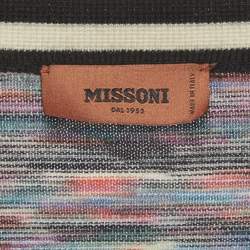 Pre Owned كاردِيغان مِيسوني مَتعدد الألوان مُخطط بِخيط مَطاط مَقاس كَبير