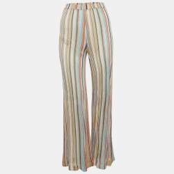 Pre Owned Missoni Multicolor Lurex Knit Sheer Flared Pants S