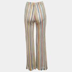 Pre Owned Missoni Multicolor Lurex Knit Sheer Flared Pants S