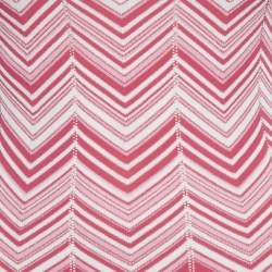 Pre Owned فستان ميزوني ميدي ضيق تريكو شيفرون وردي صغير جدًا