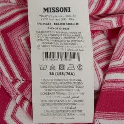 Pre Owned فستان ميزوني ميدي ضيق تريكو شيفرون وردي صغير جدًا