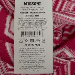 Pre Owned فستان ميزوني ميدي ضيق تريكو شيفرون وردي صغير جدًا