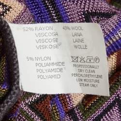 Pre Owned كاردیغان میزوني تريكو بنقشة أخضر فاتح صغير