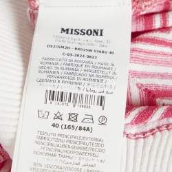 Pre Owned Missoni Pink Zig-Zag Stretch Knit Cardigan S