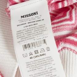 Pre Owned Missoni Pink Zig-Zag Stretch Knit Cardigan S