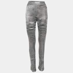 Pre Owned بنطلون ميزوني فضي جيرسي مستقيم صغير