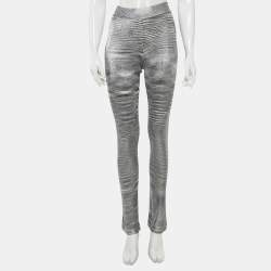 Pre Owned Missoni Silver Jersey Straight Pants S