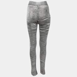 Pre Owned Missoni Silver Jersey Straight Pants S