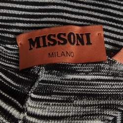 Pre Owned Missoni Silver Jersey Straight Pants S