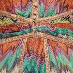 Pre Owned Missoni Multicolor Zig Zag Knit Mini Dress S